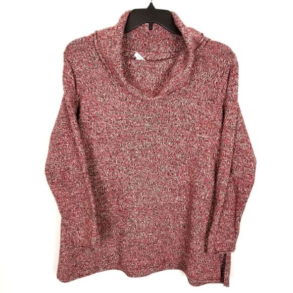 J.Jilll Pure Jill Women Plus Cowl Neck Sweater Pullover Size 1X Cotton Wool Red - Picture 1 of 6